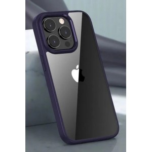 Чехол пластиковый для iPhone 14 Pro (Фиолетовая-рамка)